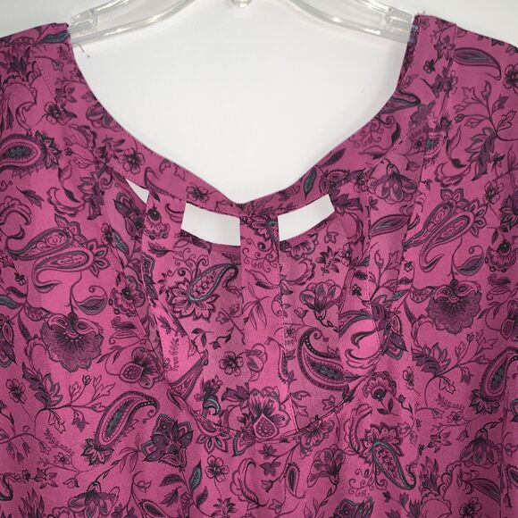 Torrid Pasiley Print Cage Back Purple And Black Blouse Size 2XL - Picture 7 of 9